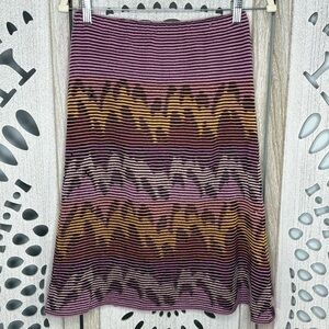VTG 80’s Missoni Orange Label Chevron Wool Blend Skirt IT42/US 6